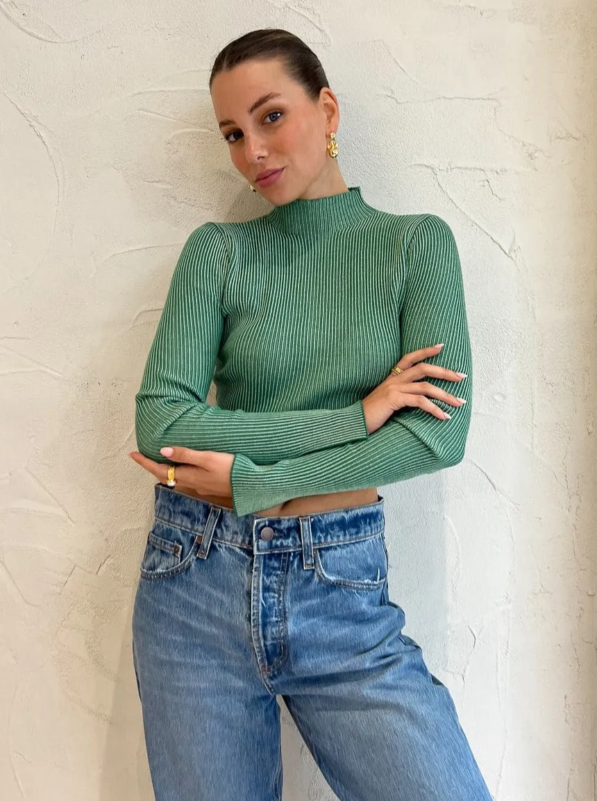 Roame Comma Top in Jade Rib