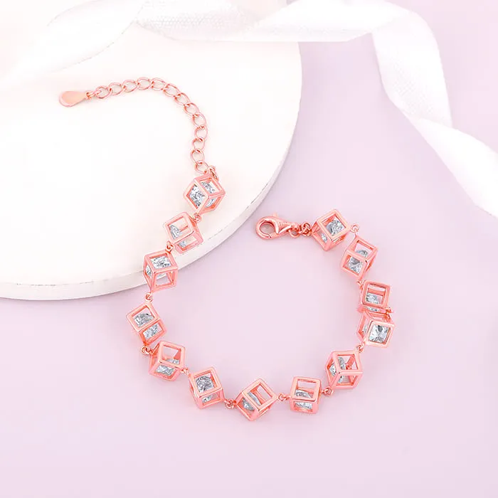Rose Gold Cubic Crystal Bracelet