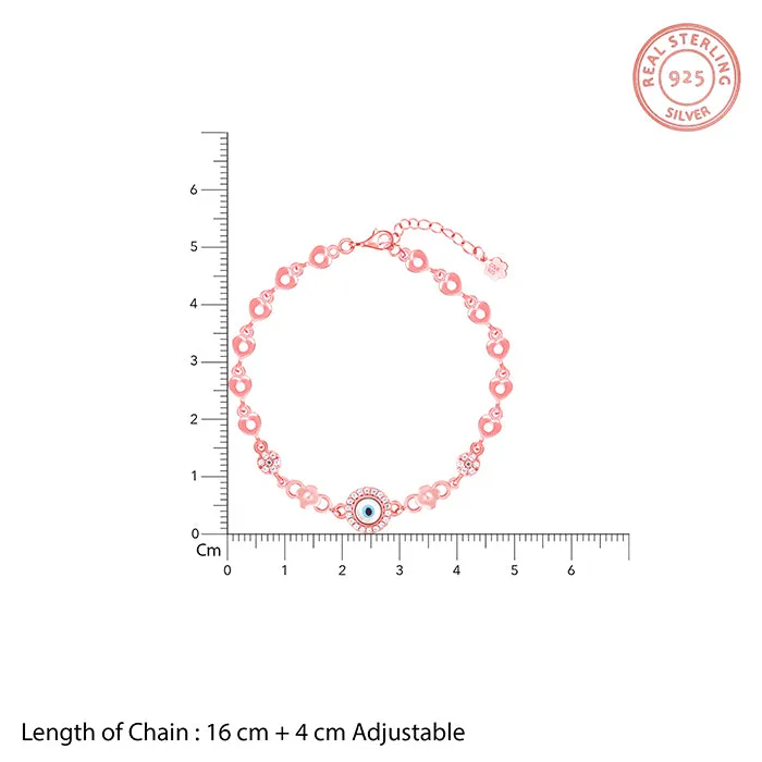 Rose Gold Zircon Evil Eye Bling Bracelet