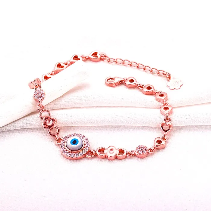 Rose Gold Zircon Evil Eye Bling Bracelet