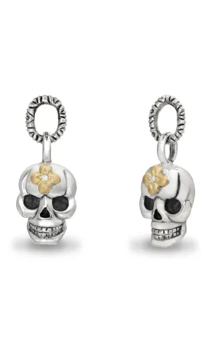 Roses Never Die Skull Earring Charms – Diamond