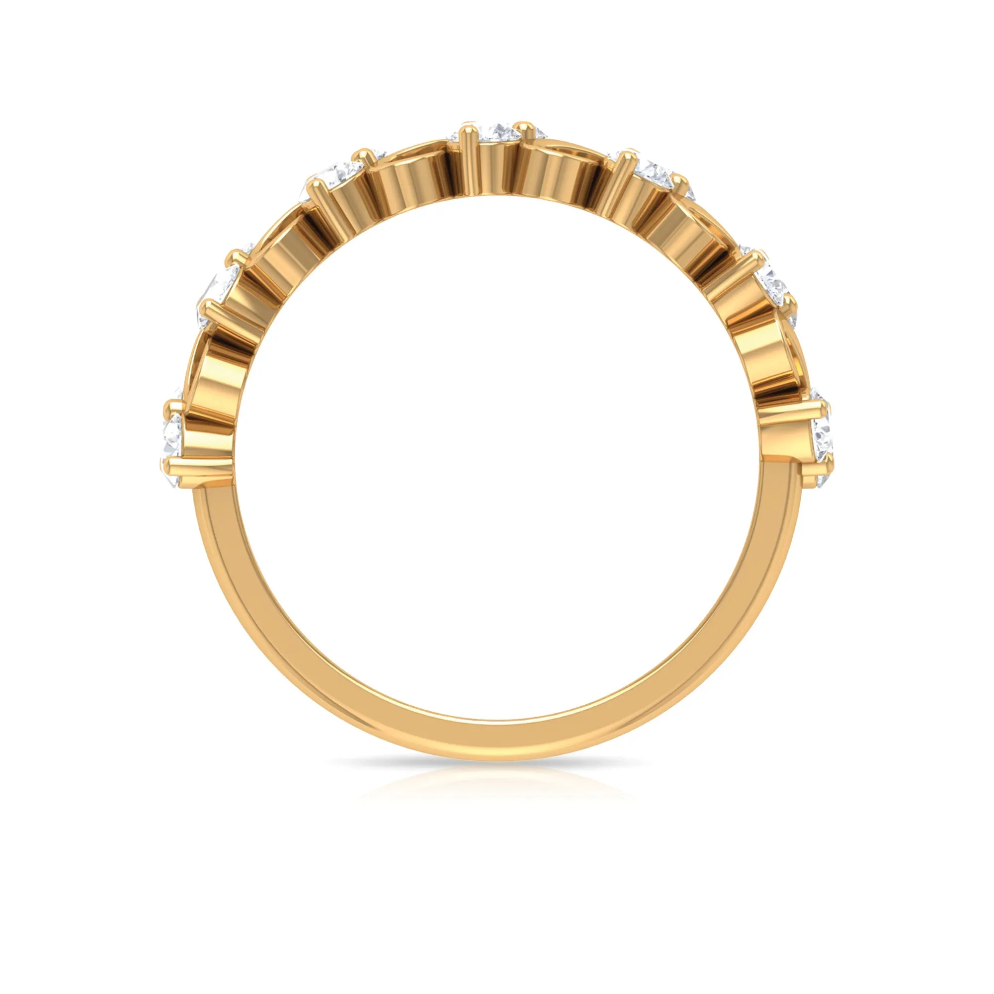 Round Moissanite Infinity Half Eternity Ring