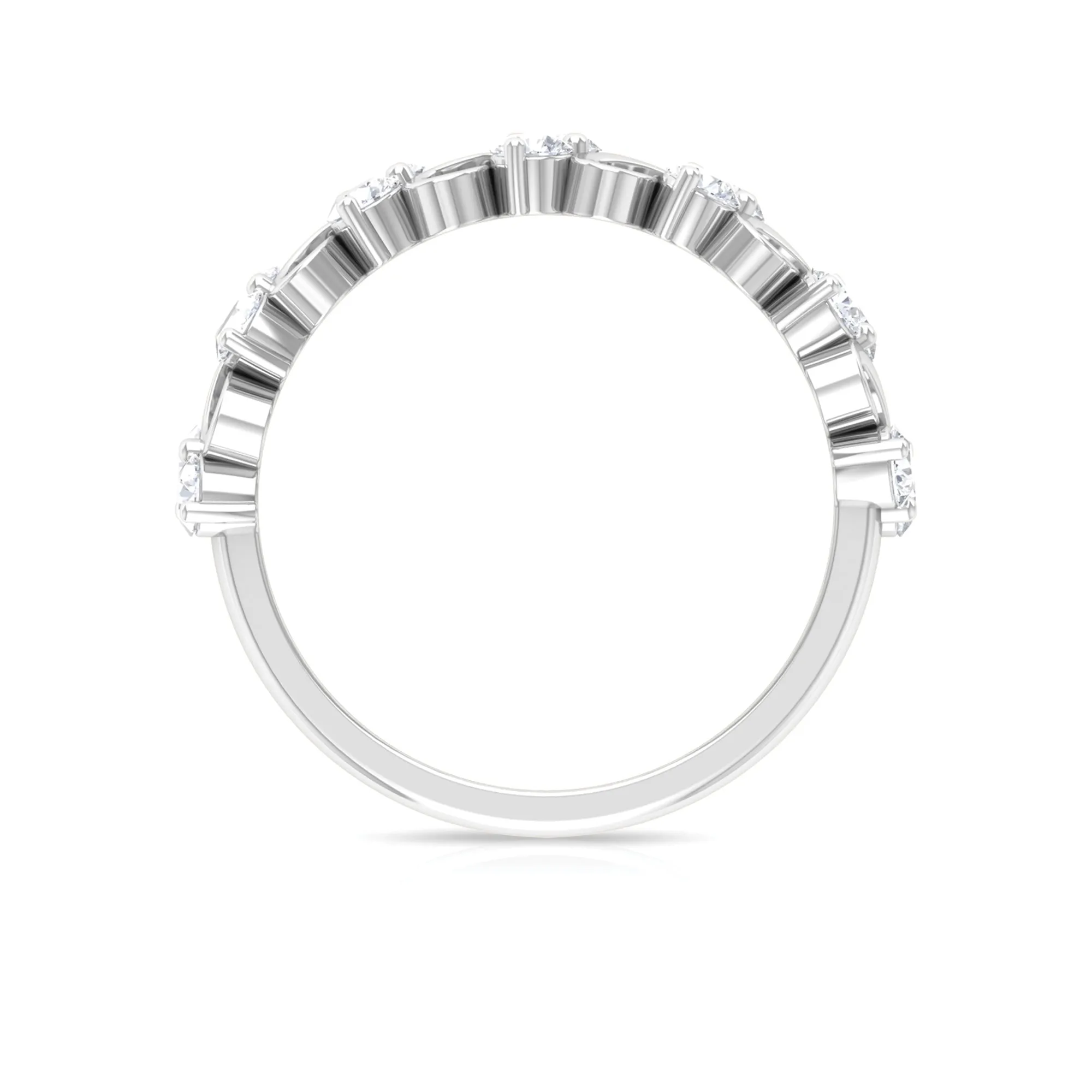 Round Moissanite Infinity Half Eternity Ring