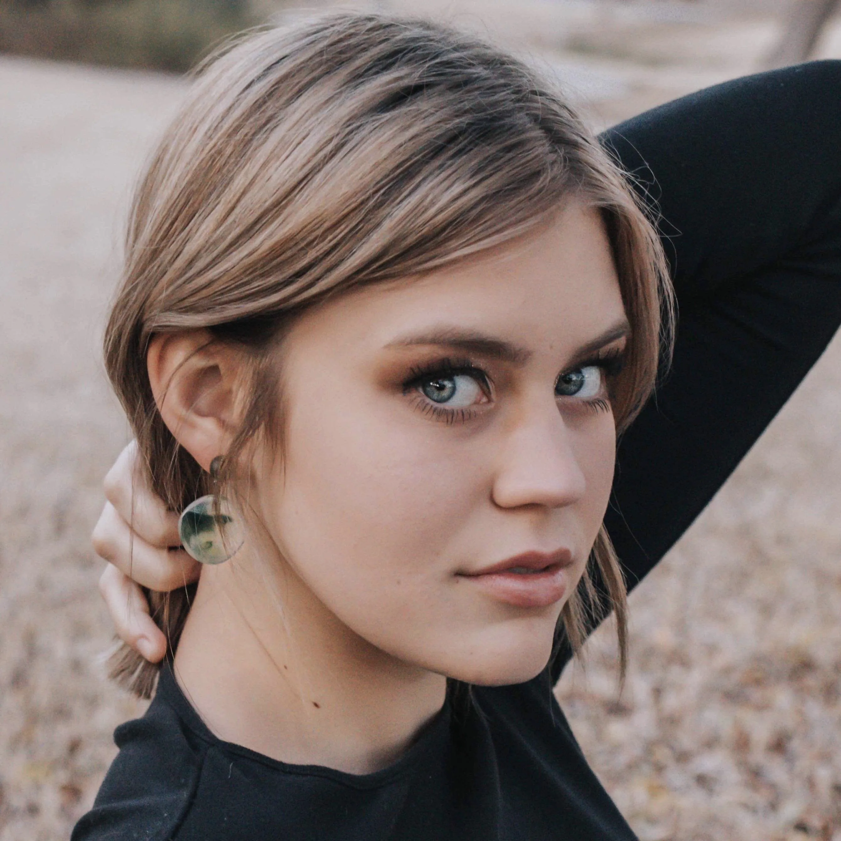 Sage Green Marbled Lucite Geo Drop Sarah Earrings