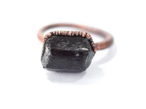 SALE Black tourmaline ring | Black tourmaline  ring