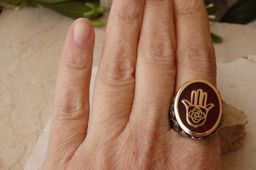 Silver hand ring