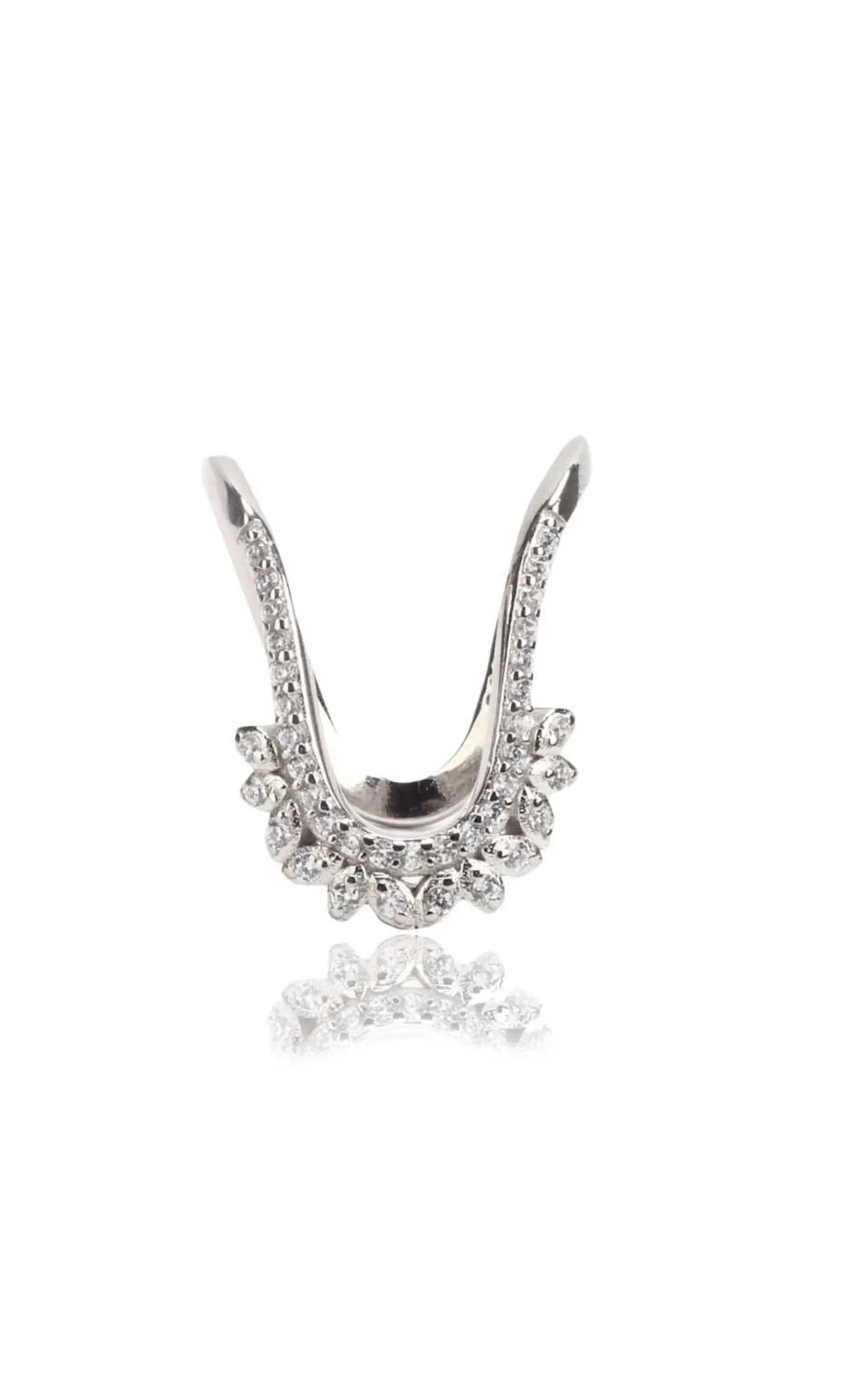 Silver Power Executing Zircon Mid Ring