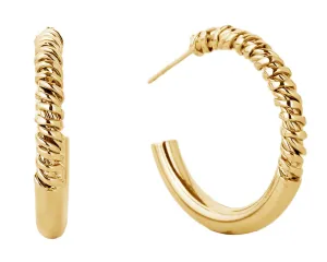 SJE310427 14K Dipped Half Twist Post Hoop Earrings