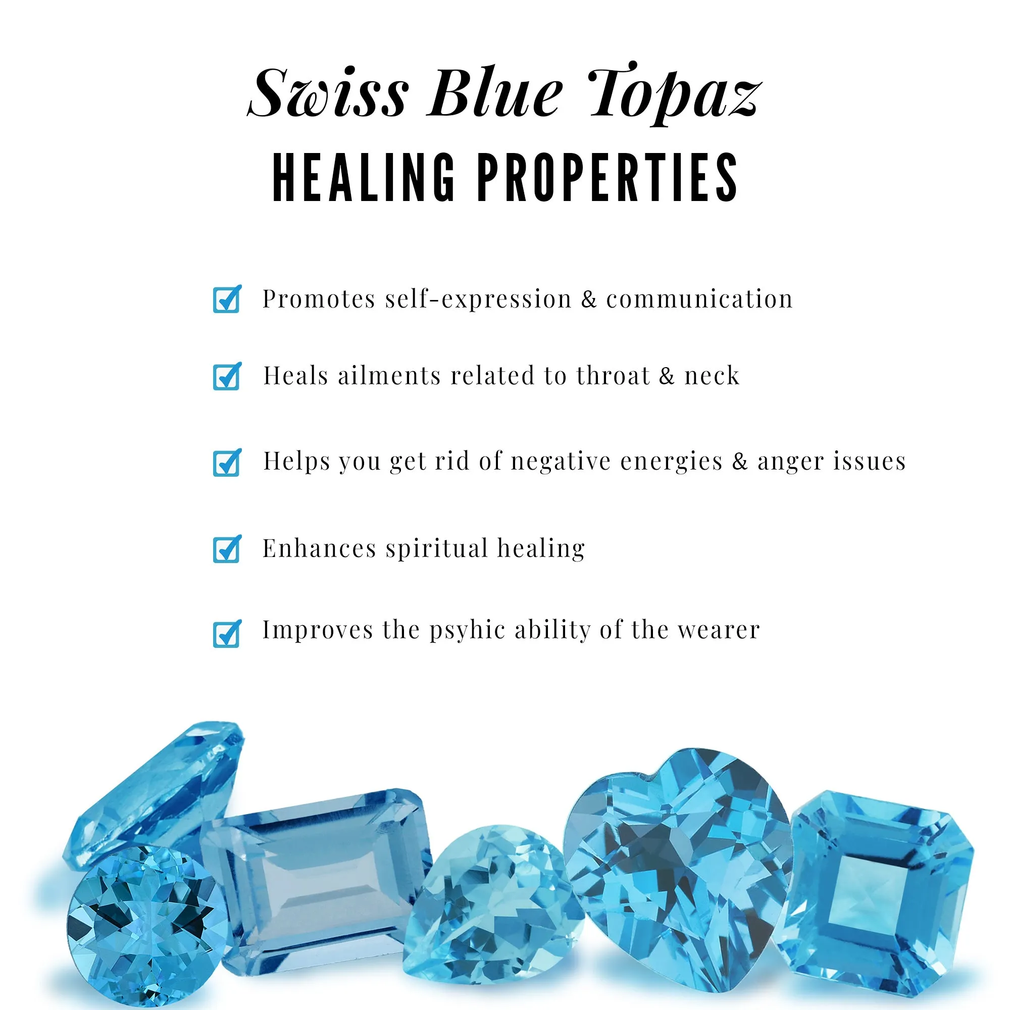 Solitaire Swiss Blue Topaz and Diamond Ring Set