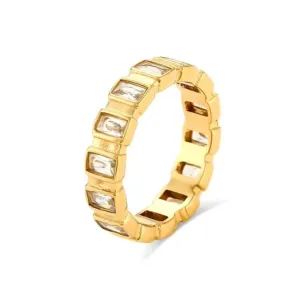Stackable Bezel Rectangle Baguette Full Eternity Ring
