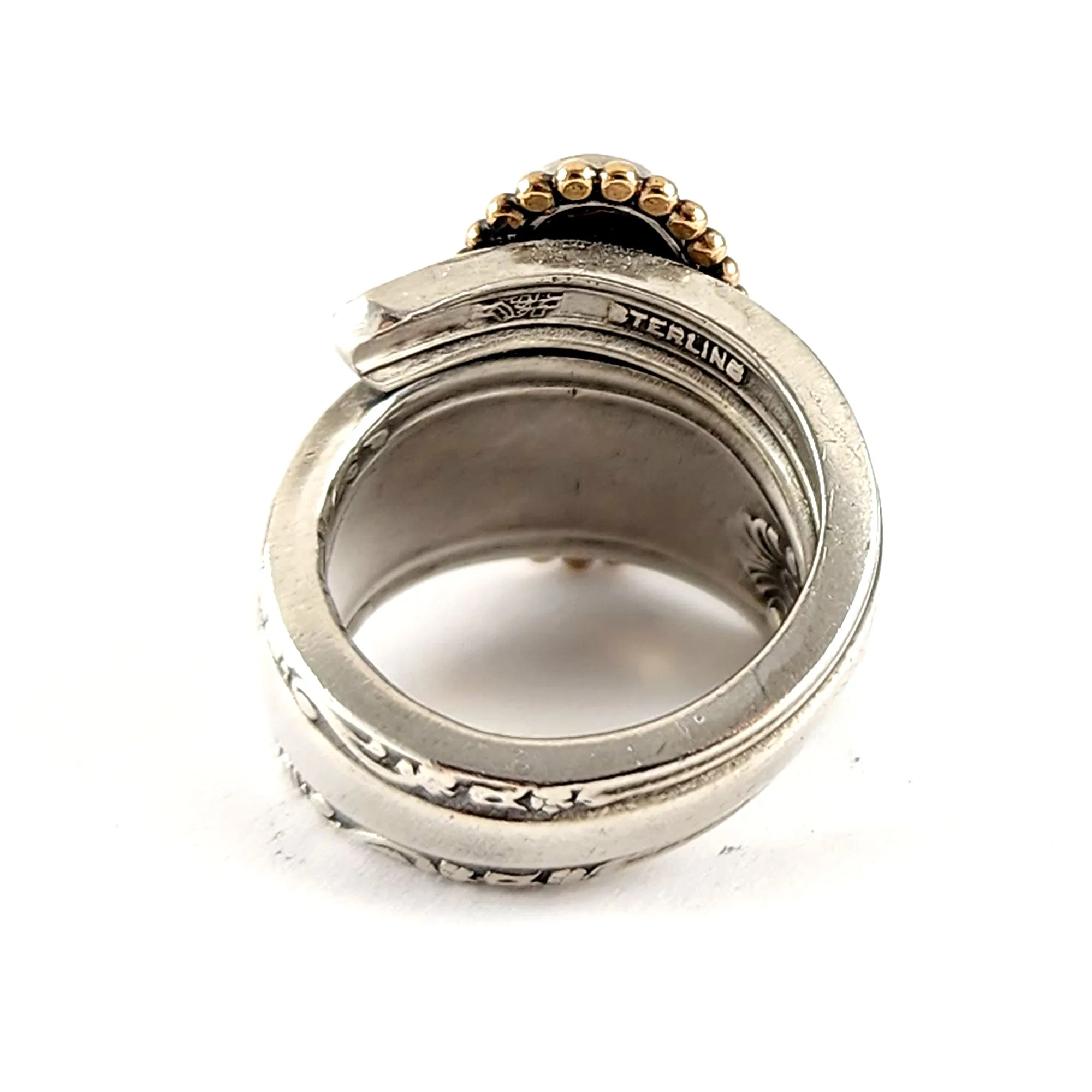 Sterling Silver Boulder Opal Spoon Ring Size 6.5