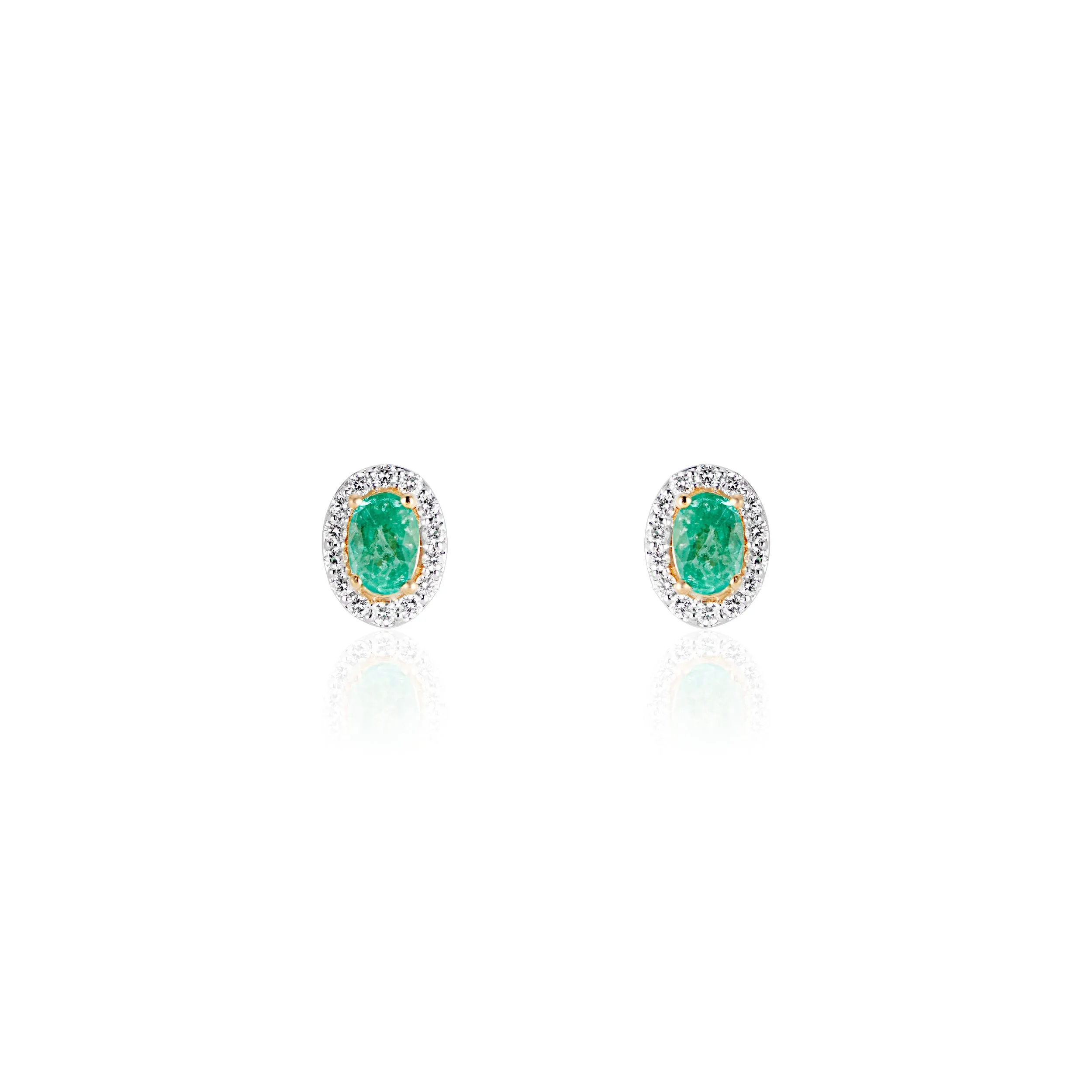 Susanna, Diamond Halo Emerald Studs
