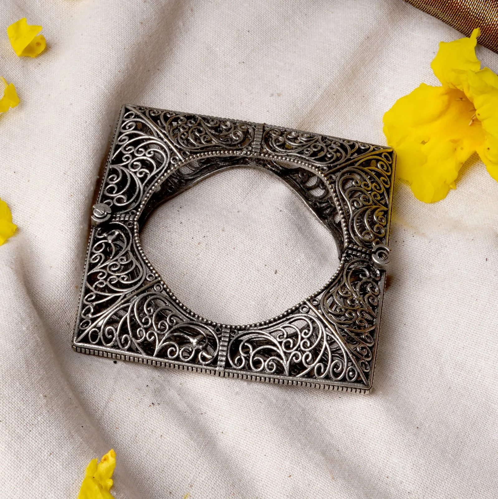Teejh Nishika Silver Oxidised Bracelet