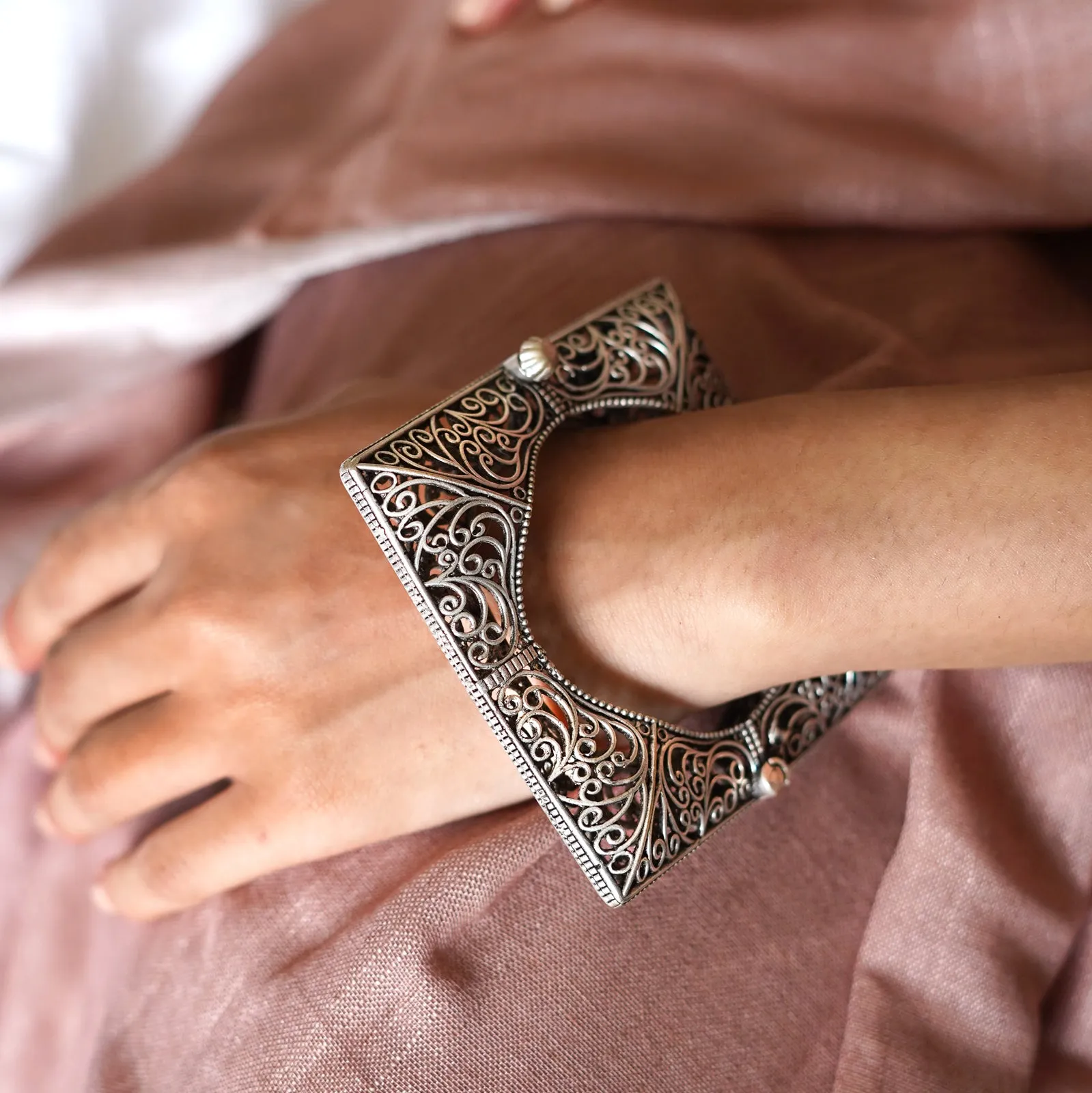 Teejh Nishika Silver Oxidised Bracelet