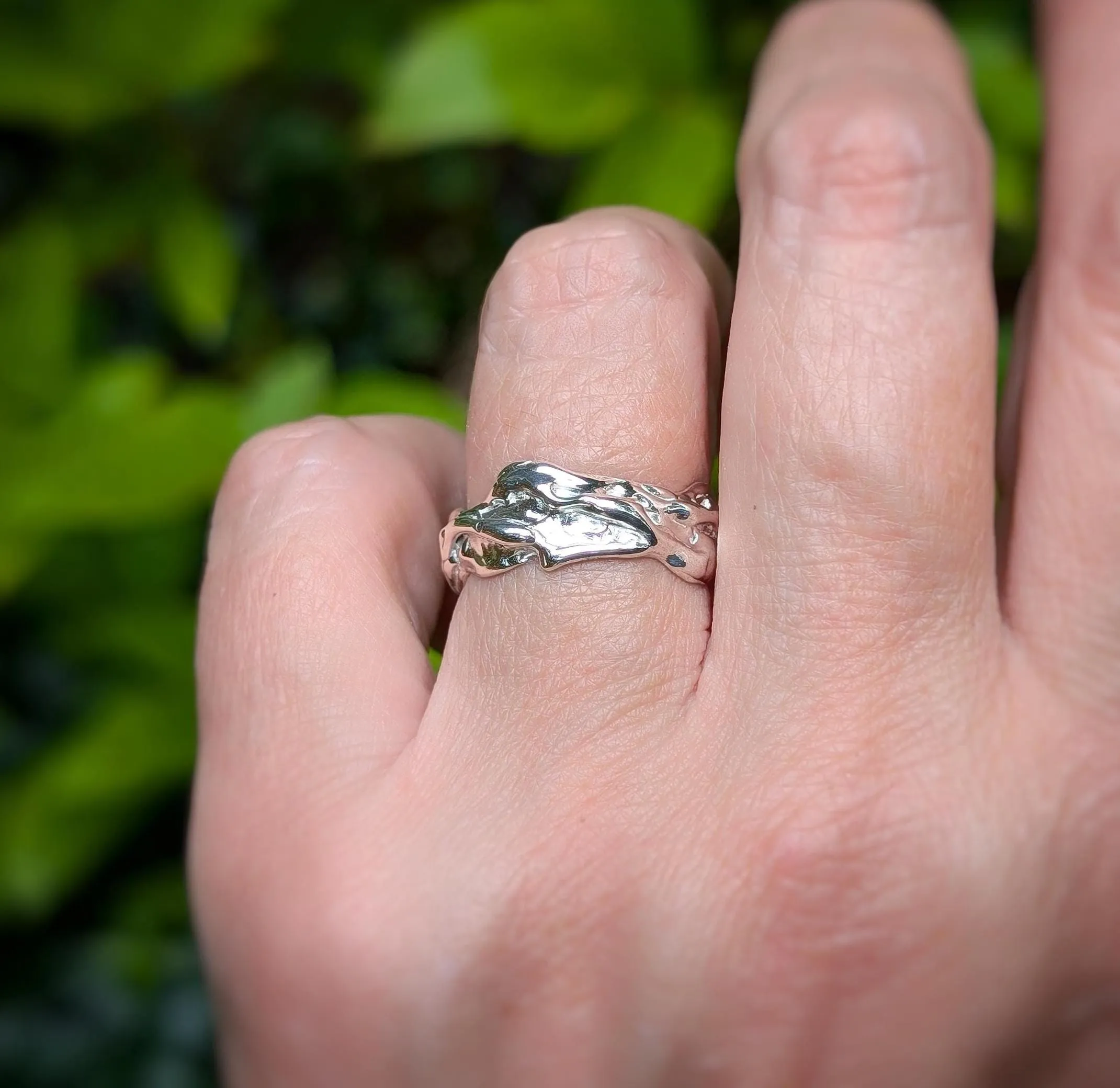 Textured Molten Gold wedding ring