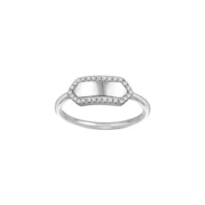 THE PAVE' SLIM SIGNET RING