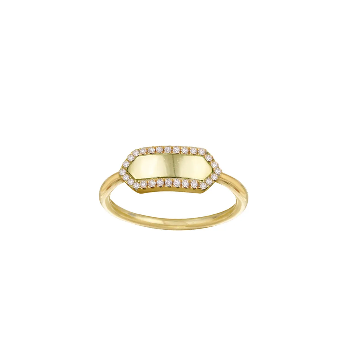 THE PAVE' SLIM SIGNET RING