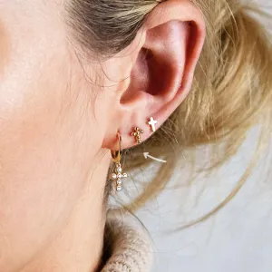 Tiny Beaded Cross Studs Earrings, Gold, Silver SHEMISLI SS047