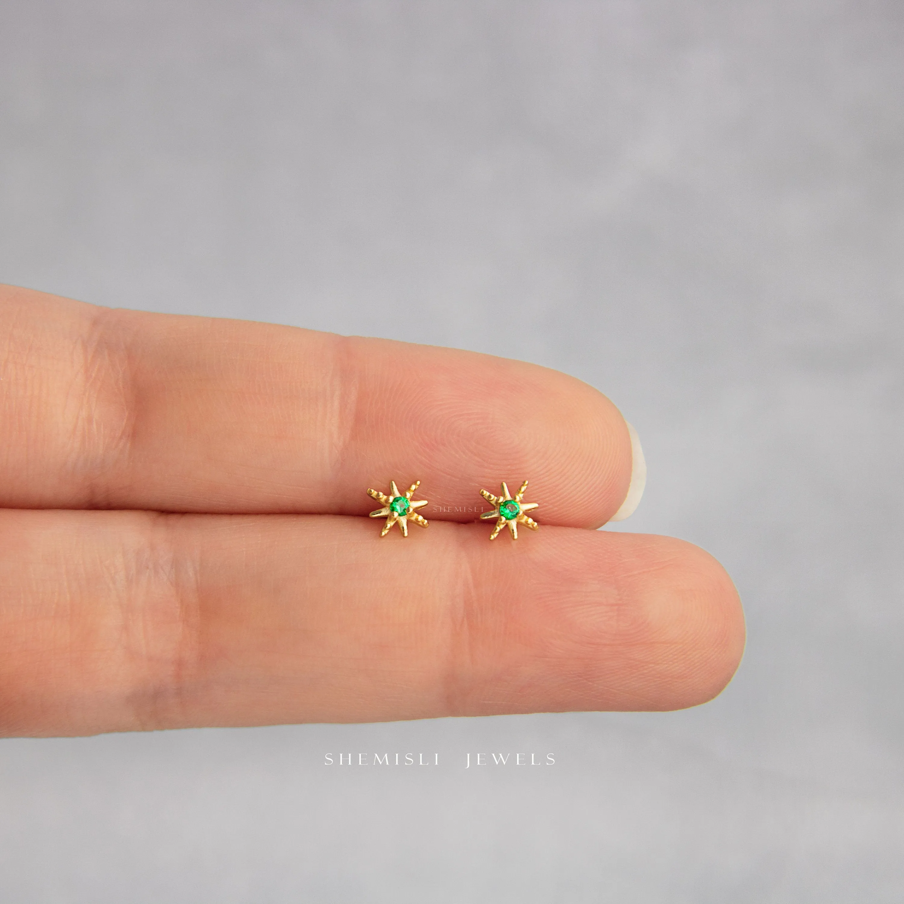 Tiny Star Studs, Starburst CZ Studs, Celestial Jewel, White, Emerald, Turquoise, Sapphire, Black SS034, SS341, SS342, SS343, SS344