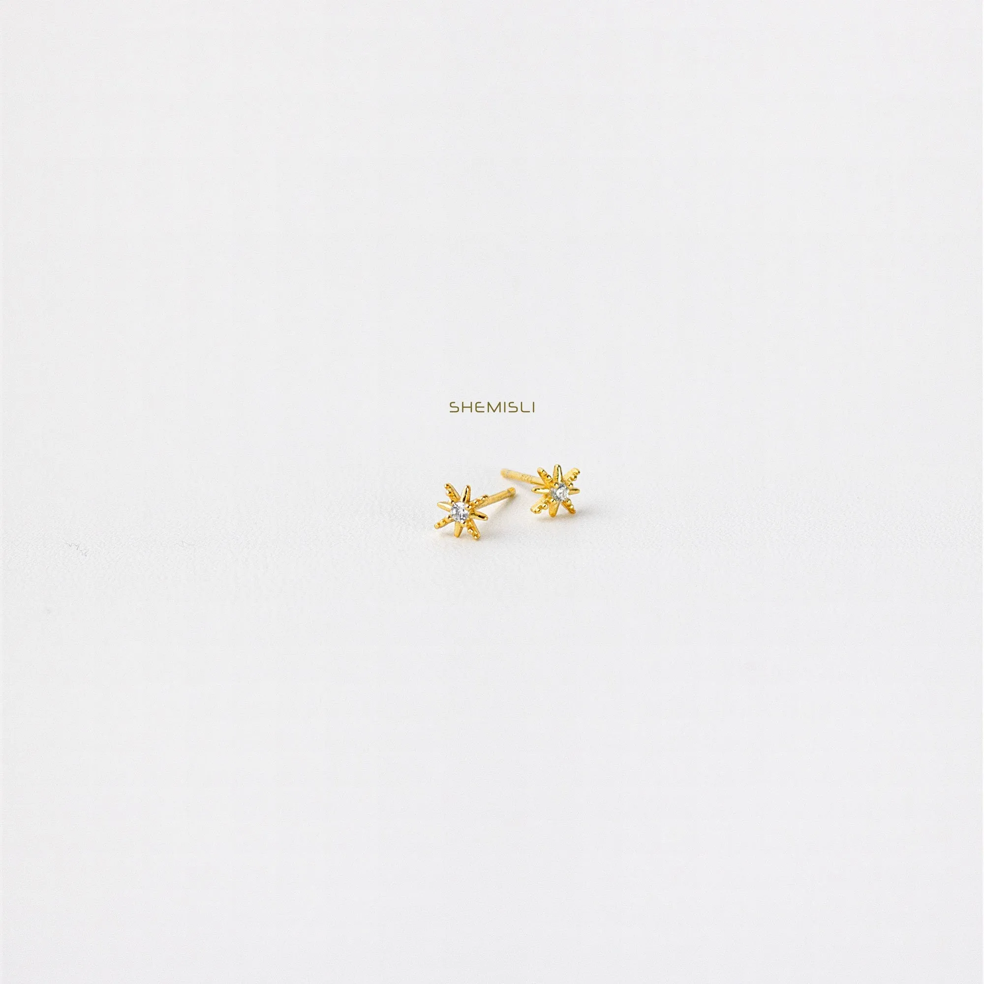 Tiny Star Studs, Starburst CZ Studs, Celestial Jewel, White, Emerald, Turquoise, Sapphire, Black SS034, SS341, SS342, SS343, SS344