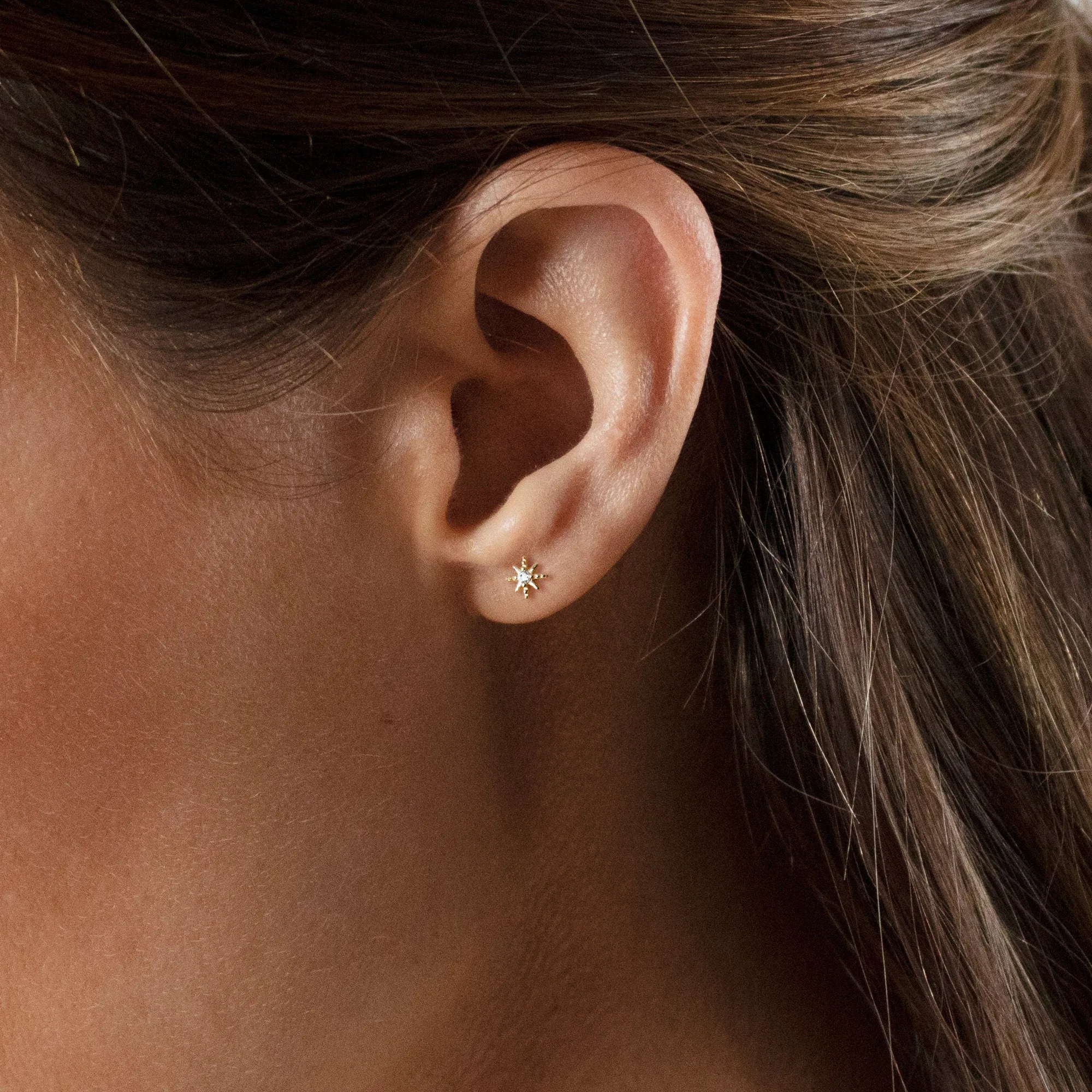 Tiny Star Studs, Starburst CZ Studs, Celestial Jewel, White, Emerald, Turquoise, Sapphire, Black SS034, SS341, SS342, SS343, SS344