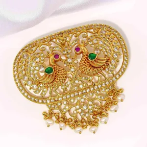 Twin Peacock Zircon Stone Pendant