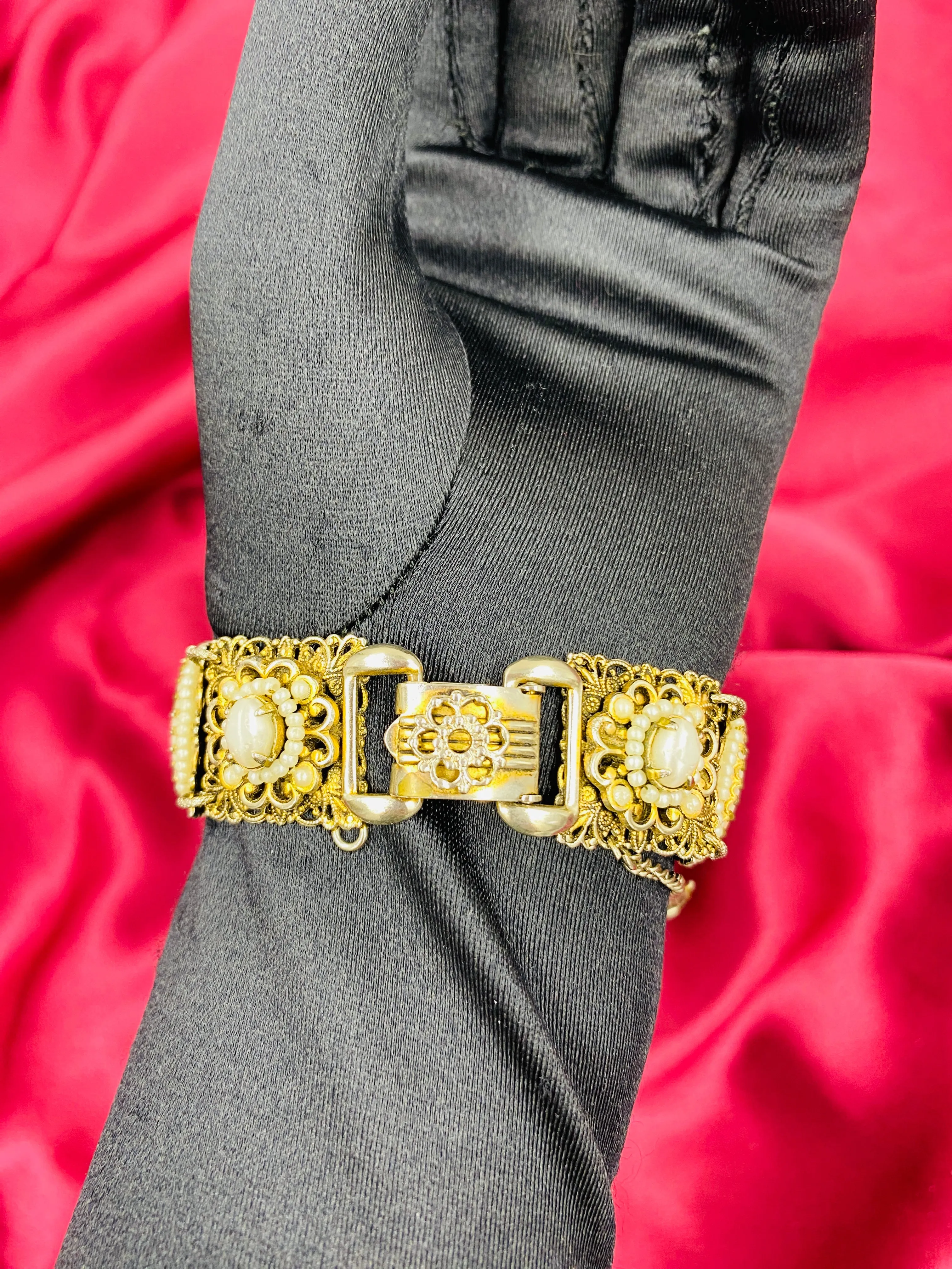 Vintage 1980s Clip-On Porcelain Portrait Earrings & Bracelet Set, Limoges