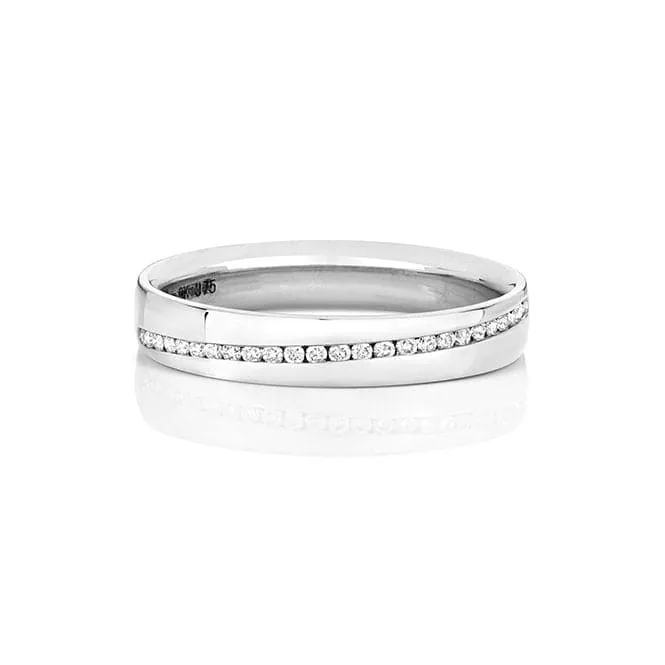 Wedding Band 9ct White Gold Diamond Wedding Channel Set 3.6mm Ring RD727W