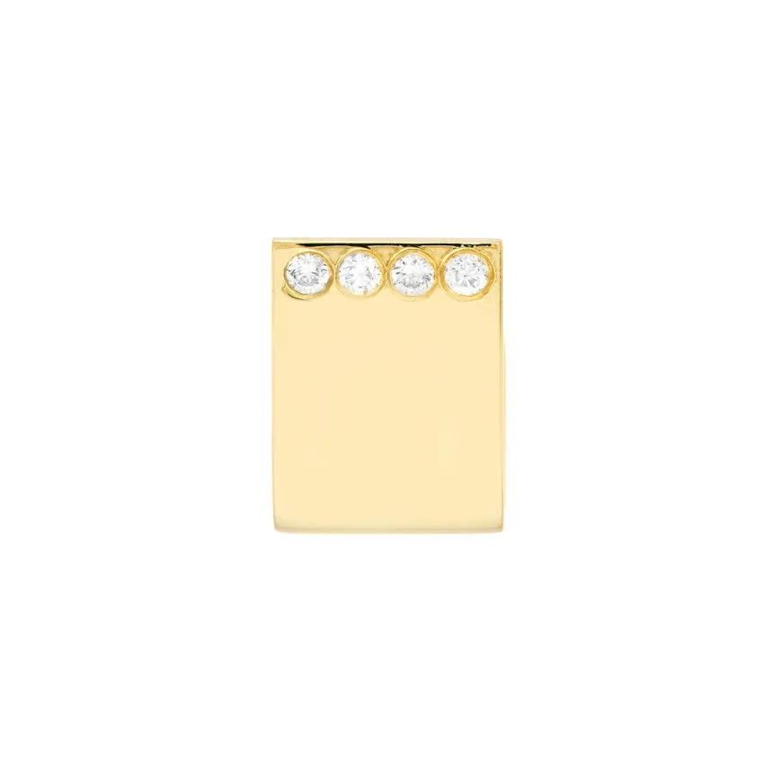 Wide Diamond Huggie Earrings