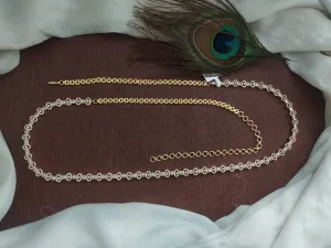 Zircon Hip Chain With Polish of Rose Gold, Gold, and Silver